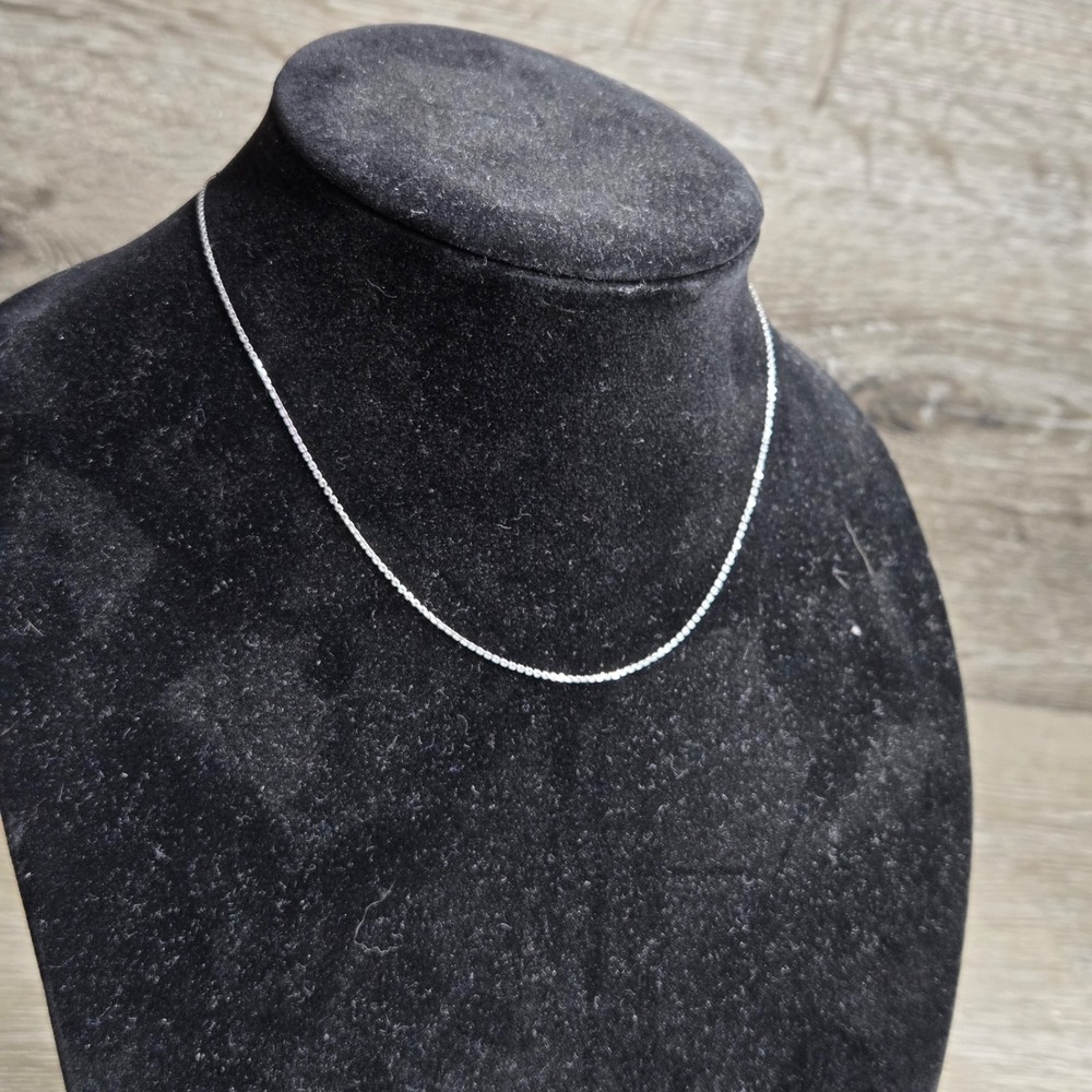 925 Sterling Silver Cable Chain Necklace 16" Fine Link Women Spring Ring